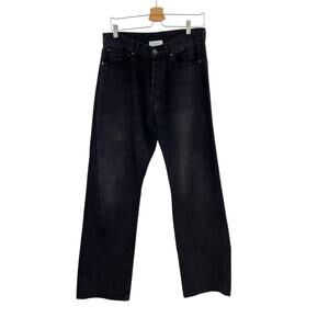 John Elliott Straight Leg Jeans Button Fly Rigid Cotton Denim Black Size 29‎